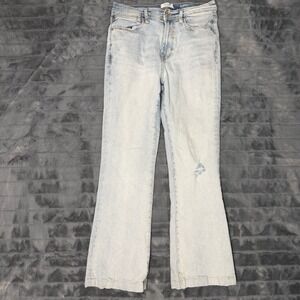 Kensie Jeans The Savannah Flare Jeans Womens 8/29 Light Wash High Rise Distress